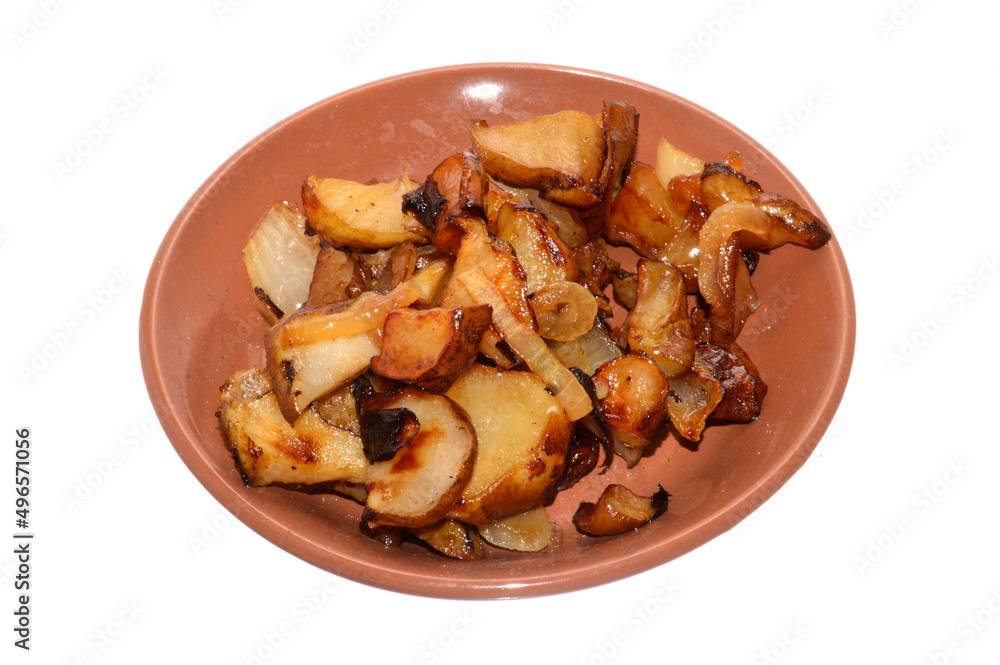 fried Jerusalem artichoke isolated on white background fried Jerusalem artichoke isolated on white background