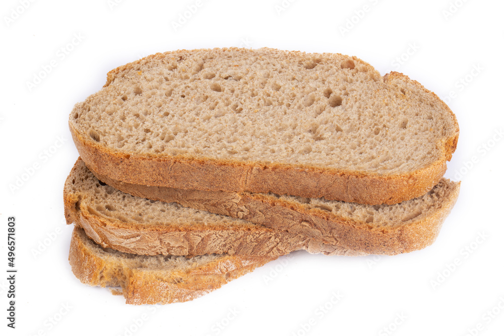 Sourdough bread on a white background (Turkish name; eksi maya ekmegi