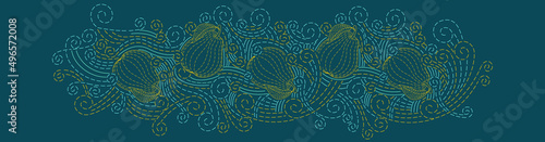 linear ornament pear vector pattern