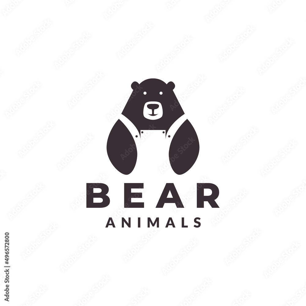 bear animal grizzly bear head logo vector icon symbol illustration ...