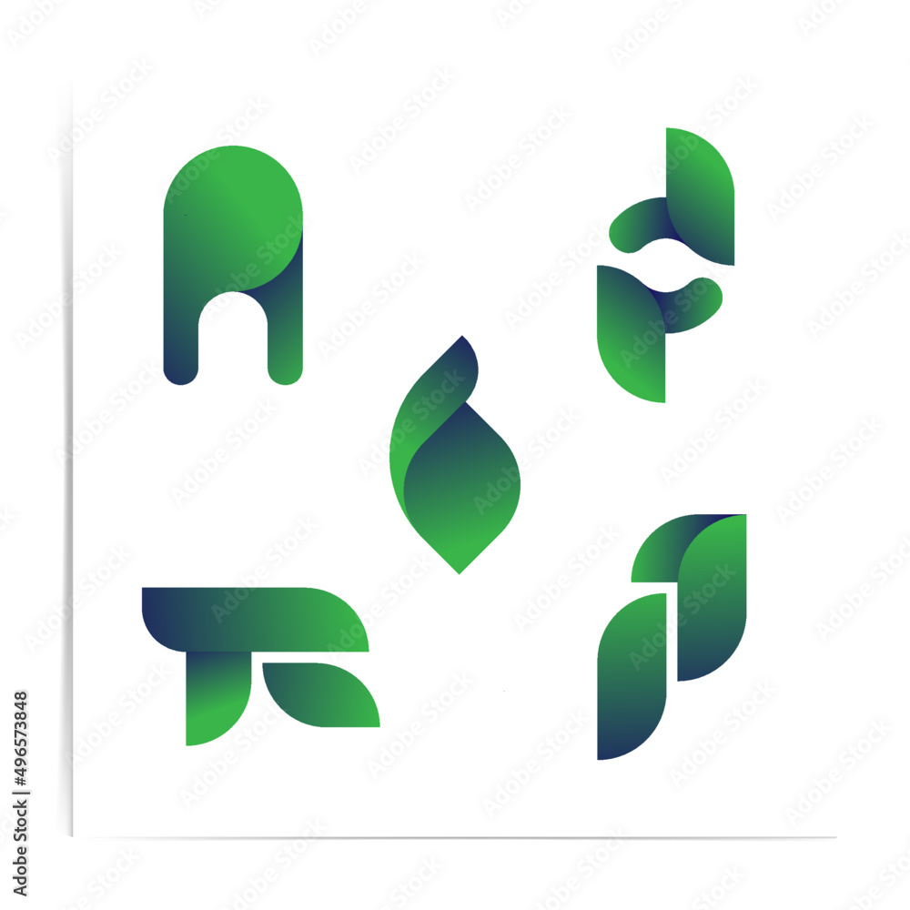 Obraz premium Abstract gradient letters logo design collection