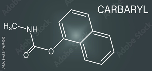 Carbaryl (carbaril) insecticide molecule (carbamate class). Skeletal formula.
