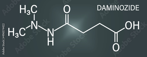 Daminozide (Alar) plant growth regulator molecule. Has been banned because of carcinogenicity concerns. Skeletal formula.