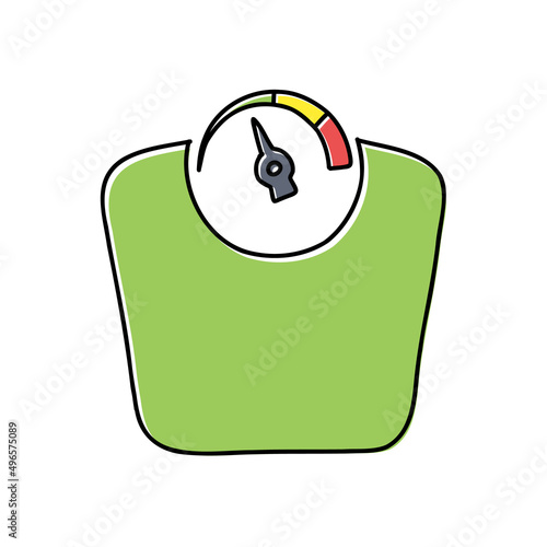 Hand drawn stylish Bathroom scale icon isolated on white background