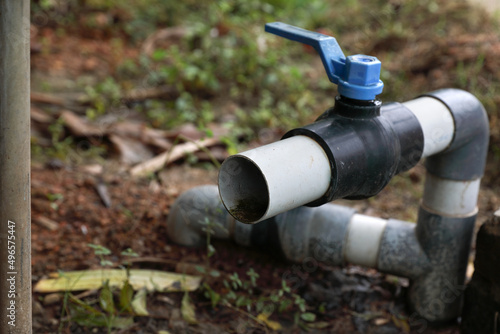 Water pipes with valve in agriculture field
