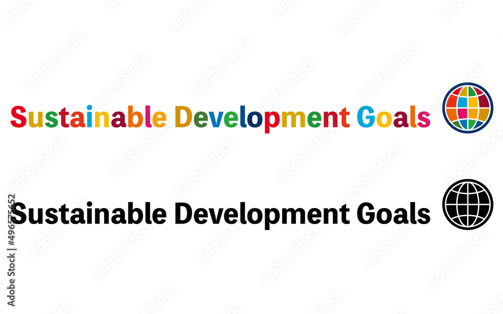 SDGs、タイトルイメージ、見出しに使える英字ロゴ、所定17色と白黒2セット SDGs、タイトルイメージ、見出しに使える英字ロゴ、所定17色と白黒2セット