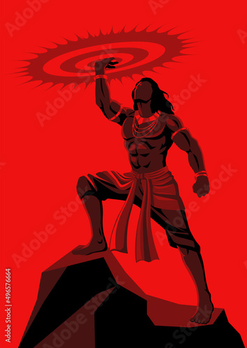 Lord Krishna holding Sudarshan Chakra