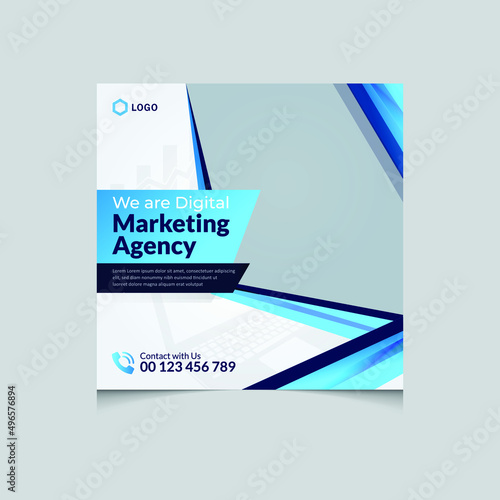 Social media post template for a marketing agency. Fully editable and scale-able vector eps file.