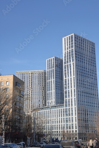 Photography New buildings in Moscow, Bochkova street, March 2022.