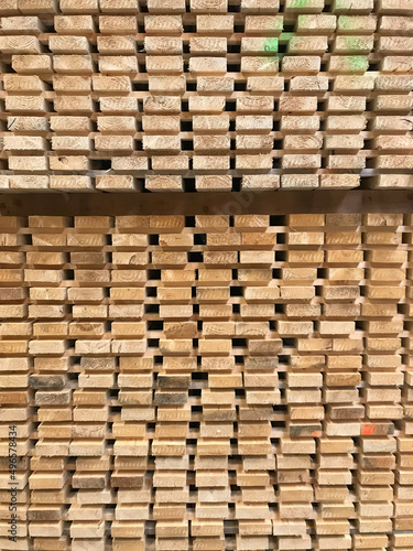 stack of wood. Timber construction material. 