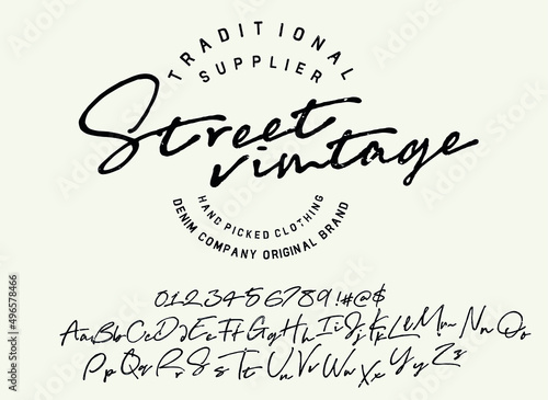  Vintage Brush Script Modern Alphabet. Retro Typeface. Letters.Vector Alphabet. Exclusive Custom Letters.Vector illustration.