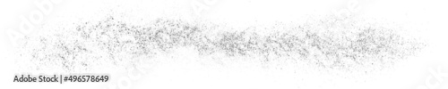 Black Grainy Texture Isolated On White. Panoramic Background. Dust Overlay. Dark Noise Granules. Wide Horizontal Long Banner For Site. Vector Illustration, EPS 10.