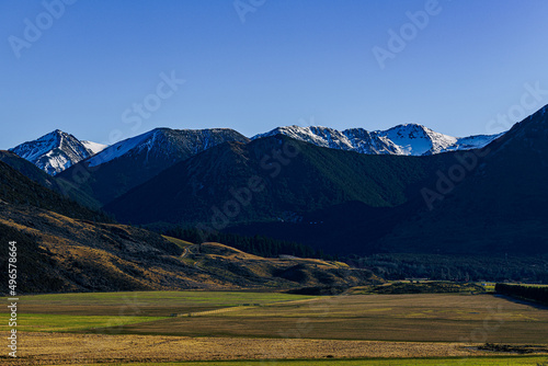 Remote mountain landscape in New Zealand