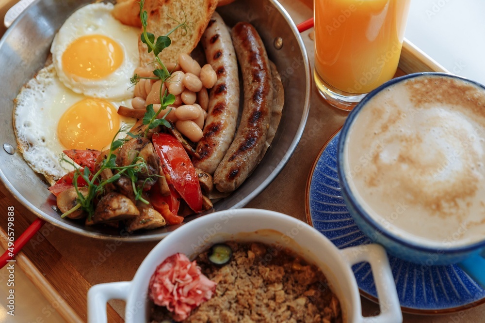 Delisious breakfast in a cafe Delisious breakfast in a cafe