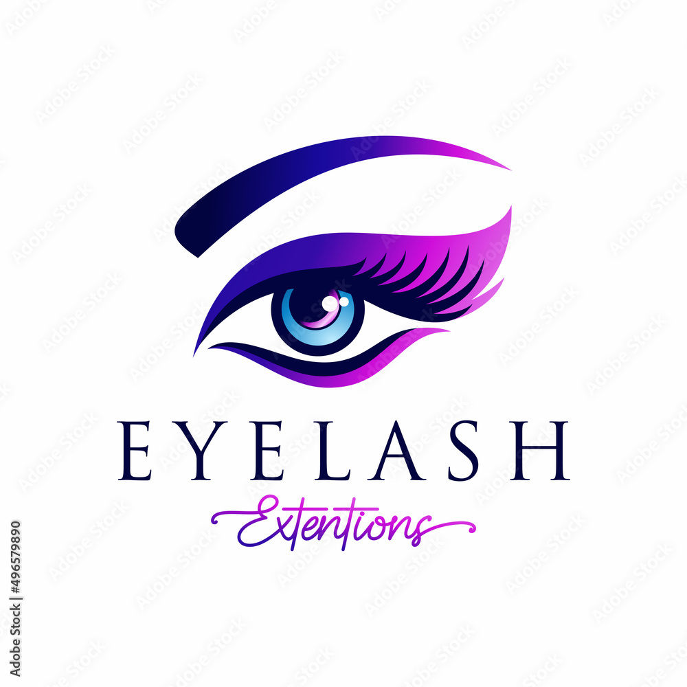 Eyelash extension logo design vector illustration Eyelash extension logo design vector illustration