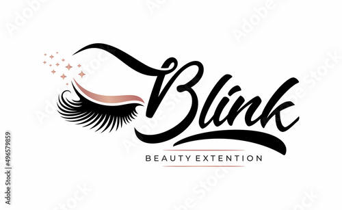 Eyelash extension logo design vector illustration