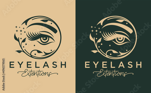 Eyelash extension logo design vector illustration