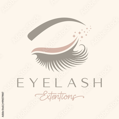 Eyelash extension logo design vector illustration