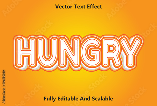 hungry text effect with orange color editable.