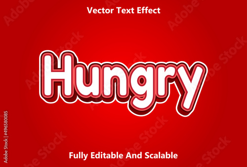 hungry text effect with red color editable.