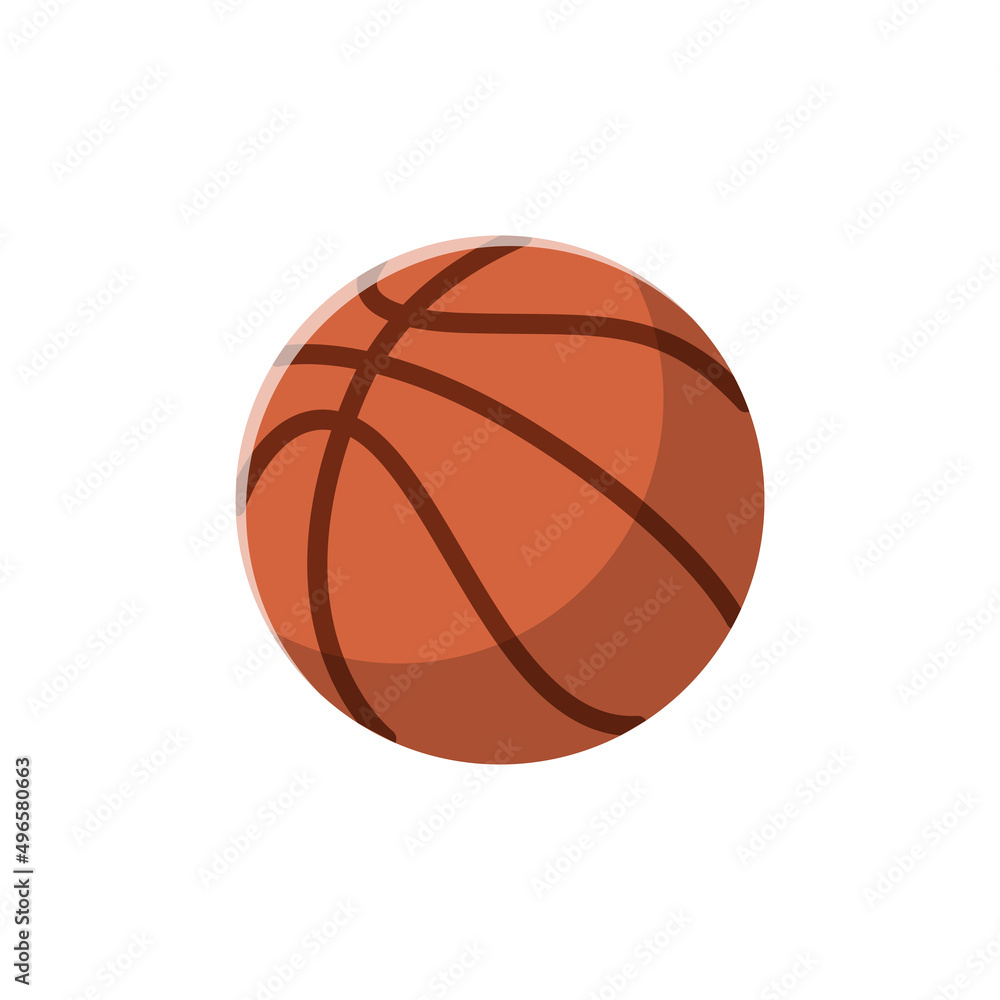 Basketball Flat Illustration. Clean Icon Design Element on Isolated White Background