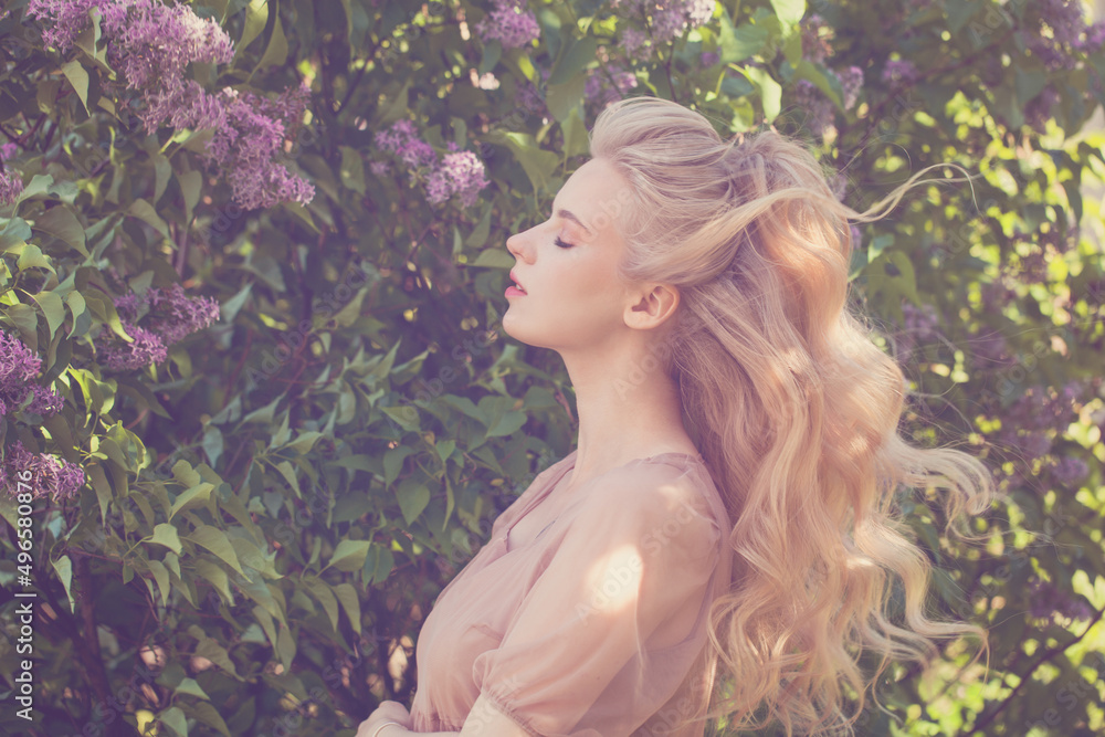 Carefree young woman in sunny day, spring portrait Carefree young woman in sunny day, spring portrait