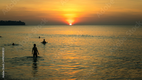 sunset on the beach © Teerawat