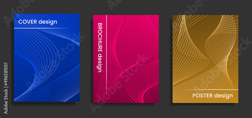 Modern brochure design templates. Abstract vector background with guilloche curves. Poster, brochure, trendy fashion design.