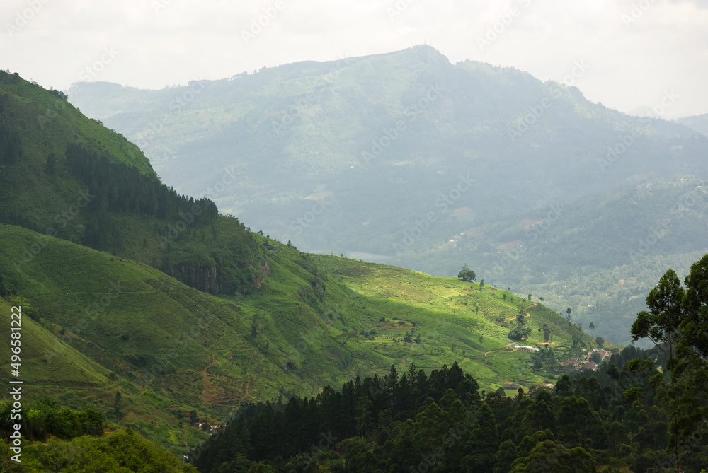 Tropical mountain landscape in rural Sri Lanka