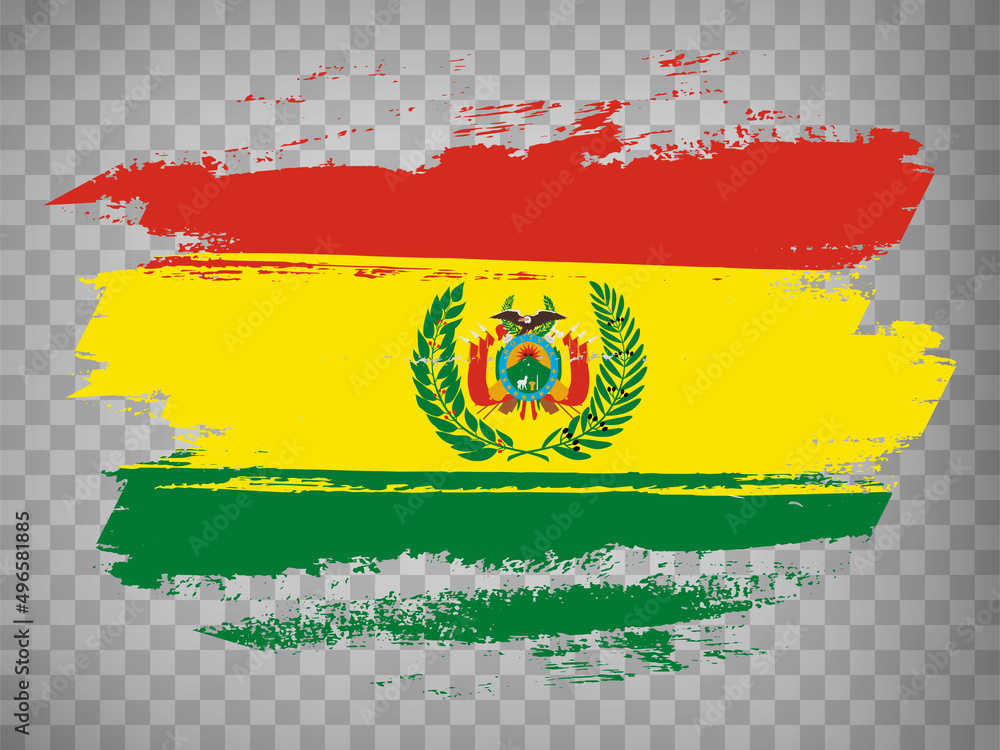 Flag Bolivia brush stroke background. Flag of Plurinational State of ...