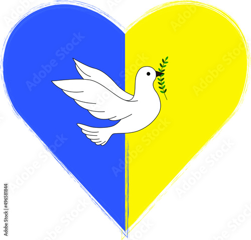 dove of peace in the heart of ukraine
