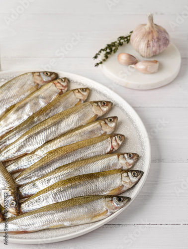 smelt raw on a plate photo