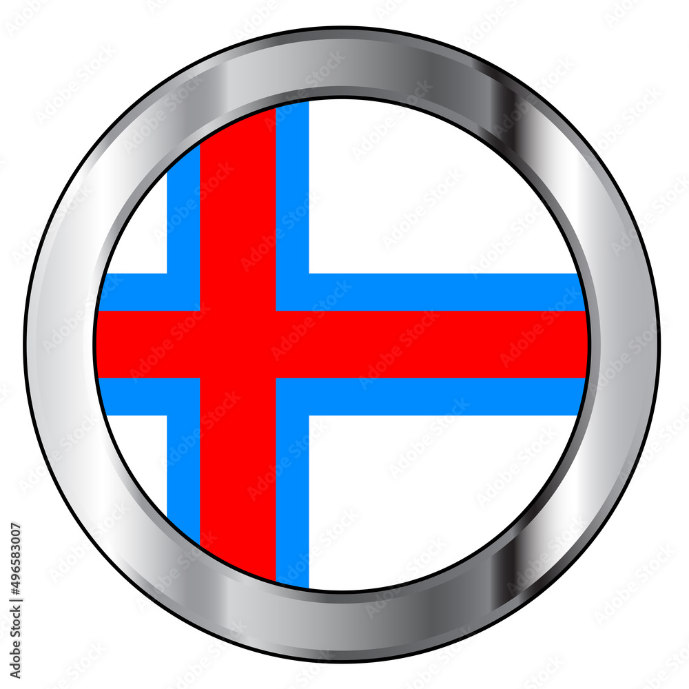 Obraz premium Faroe Islands Flag Button