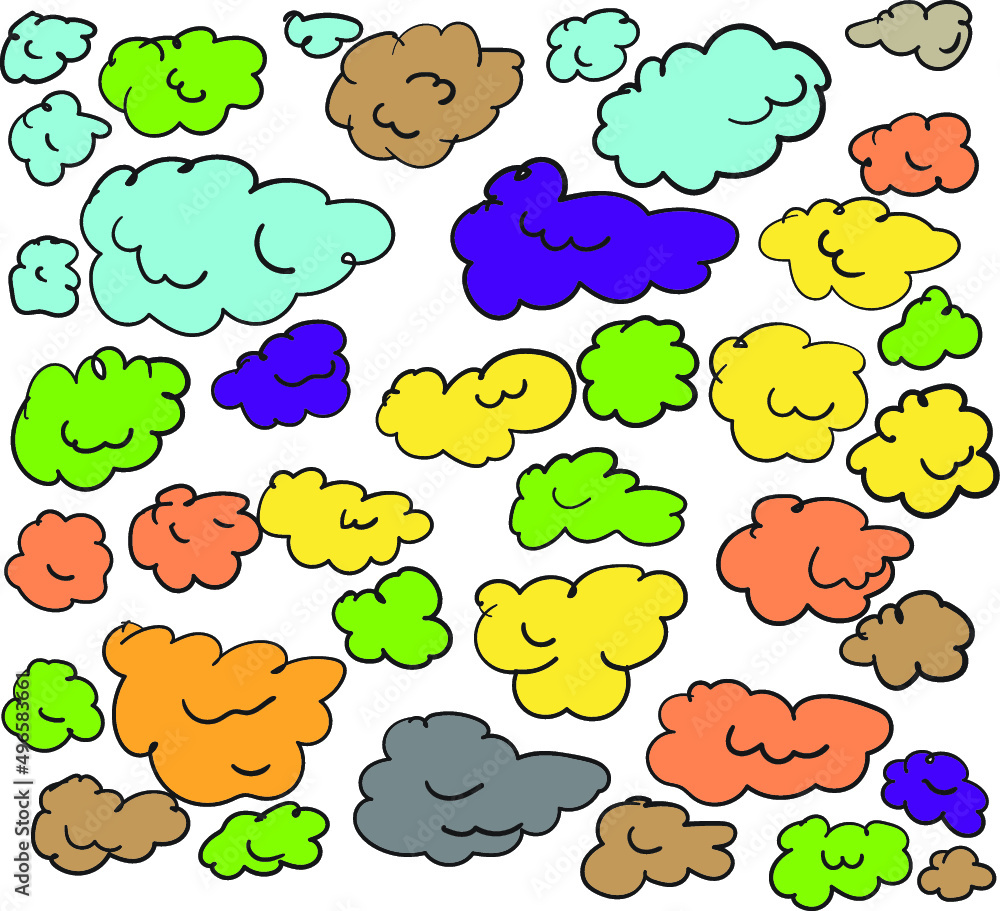 Vector graphics of cartoony clouds Vector graphics of cartoony clouds
