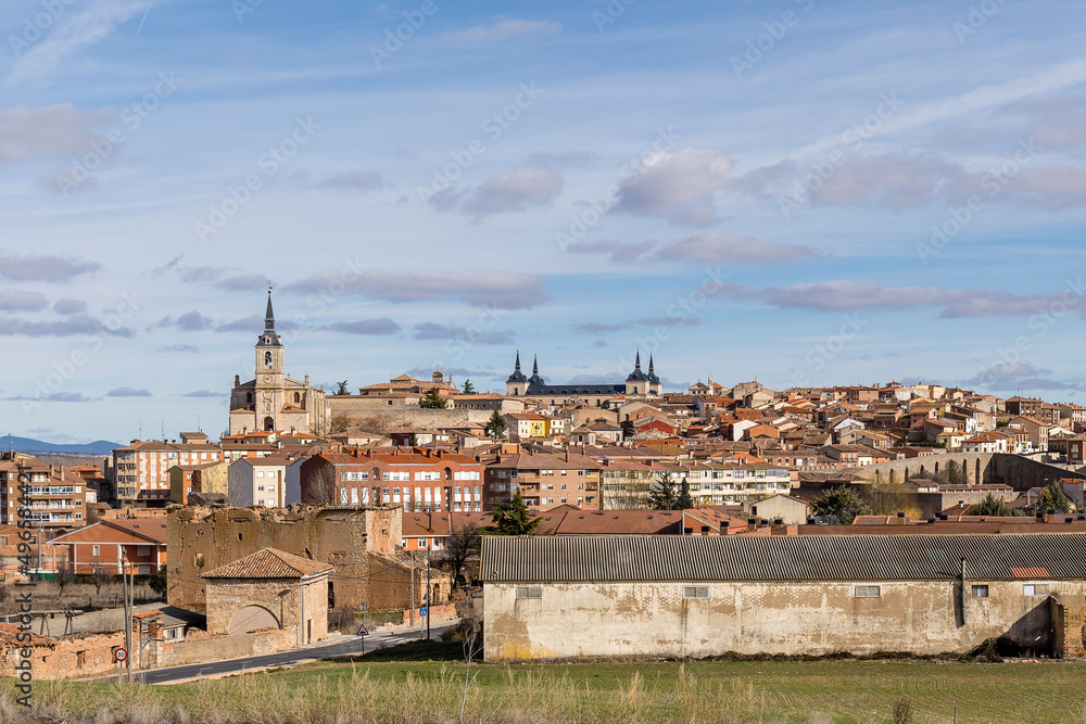 Panoramic views of the village of Lerma in the province of Burgos, Spain