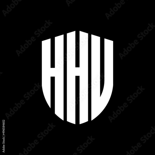 HHU letter logo design. HHU modern letter logo with black background. HHU creative  letter logo. simple and modern letter logo. vector logo modern alphabet font overlap style. Initial letters HHU   photo