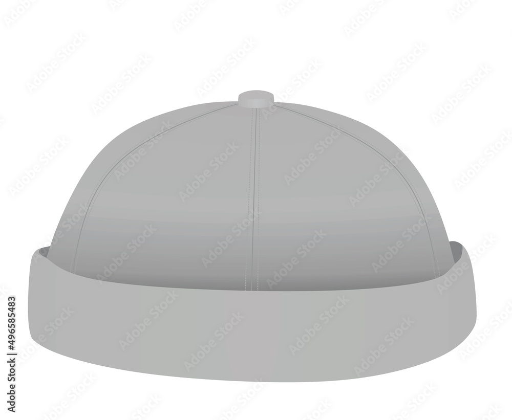 Grey beanie hat. vector illustration Grey beanie hat. vector illustration