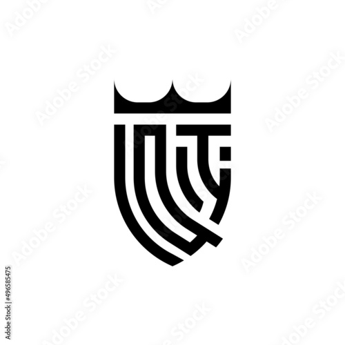 QI crown shield initial luxury and royal logo concept