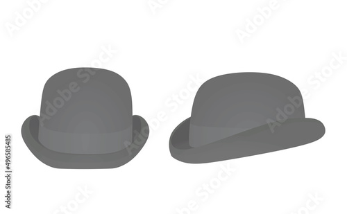 Grey  bowler hat. vector illustration