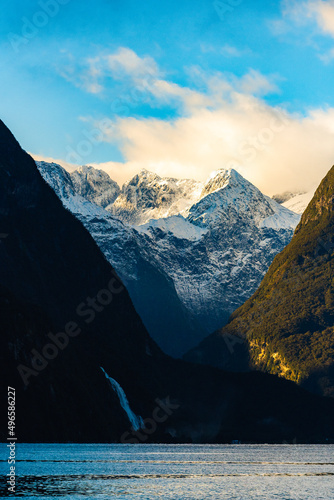 Moody morning in Milford Sound, New Zealand