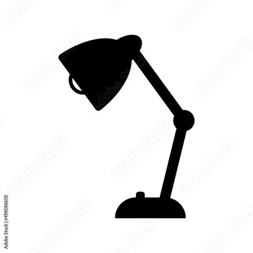 Table lamp icon. Modern balanced or floating arm desktop lamp. Vector Illustration