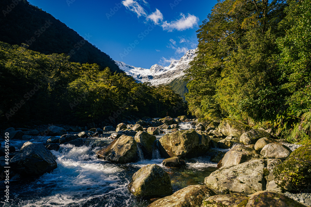 Mountain landscape with river Mountain landscape with river