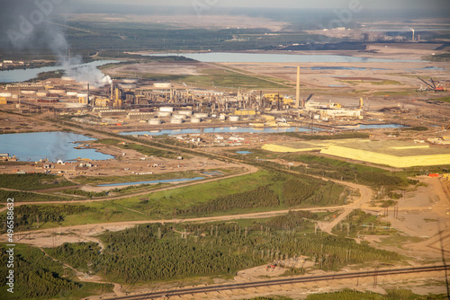 Aerial view of Oilsands oil refinery Fort McMurray photo