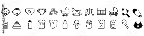 Baby vector Icon set. child illustration sign collection. toy symbol or logo.