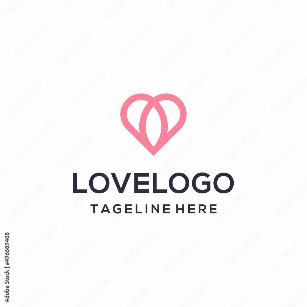 Heart symbol logo icon design template elements