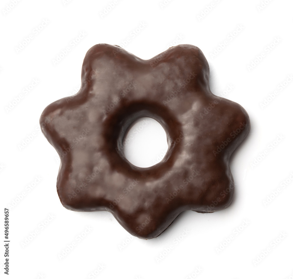 Chocolate Gingerbread Isolated, Star Shaped Pryanik Chocolate Gingerbread Isolated, Star Shaped Pryanik