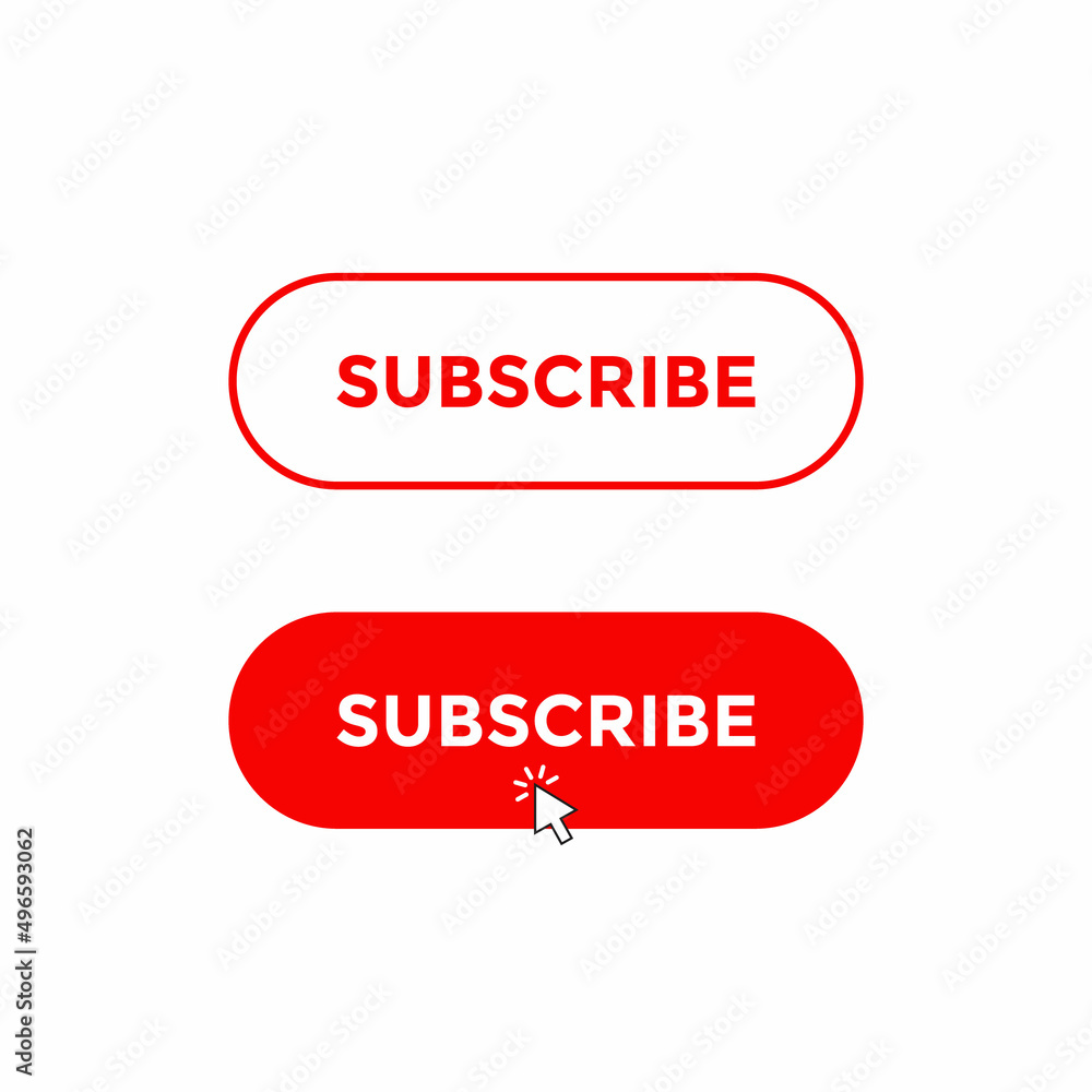 Click Subscribe Button Icon in Flat Style