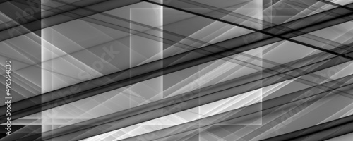Abstrakter Hintergrund Banner 8K hell, dunkel, Monochrome, schwarz, weiß, grau Strahl, Laser, Nebel, Streifen, Gitter, Quadrat, Verlauf