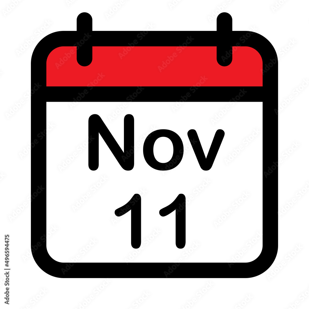 Calendar icon with eleventh November Calendar icon with eleventh November