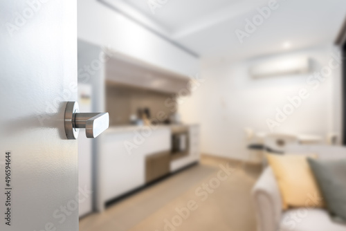 open door Blurred modern apartment interior background © anystock